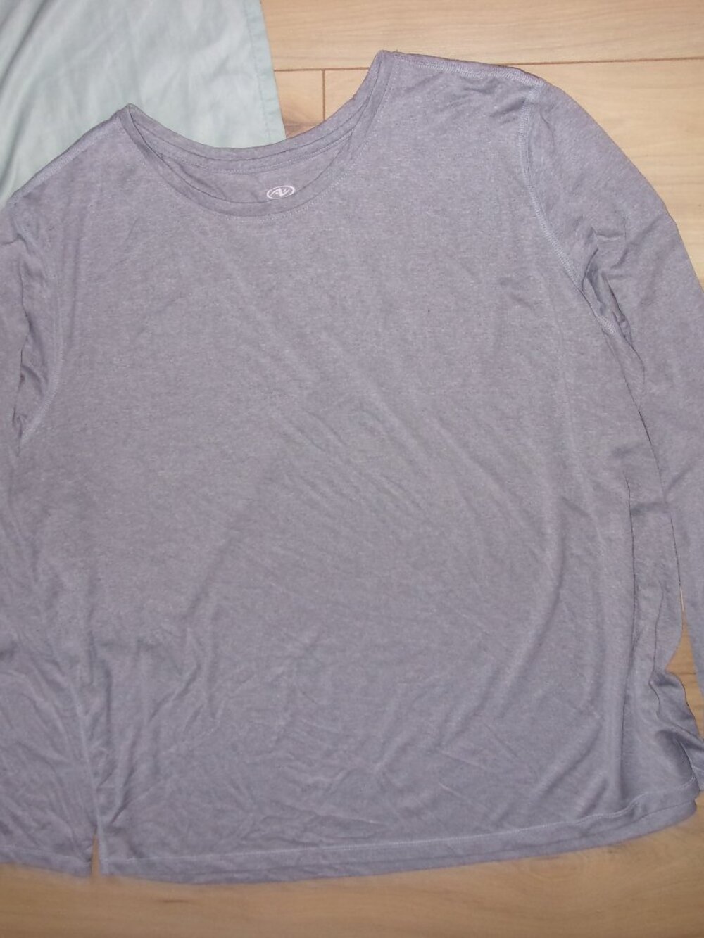 3x size three x womens tee shirt long sleeve gray athletic wear